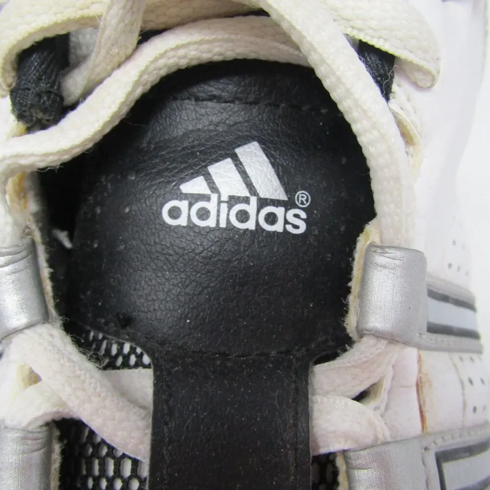 Adidas Men's US 9.5 Athletic Shoes White Black Silver Lace Up Mid Top Basketball